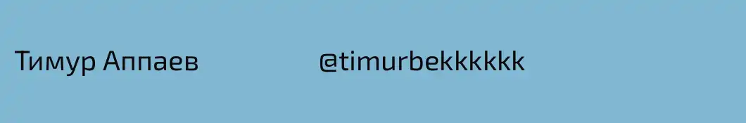 Тимур Аппаев                   @timurbekkkkkk